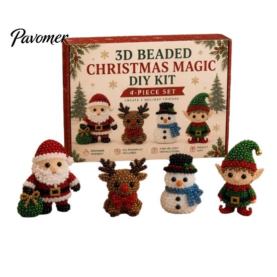 Creative Diy Arts And Crafts 3D Beaded DIY Kit, Lifelike Christmas Animal Beading Craft Set, Easy Kit for Beginners Handmade Embroidery Kids