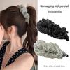 Korean-Style Polka Dot Colour-Block Pleated Printed Mesh Hair Clip For Women Fashionable Banana Clip Hair Accessory