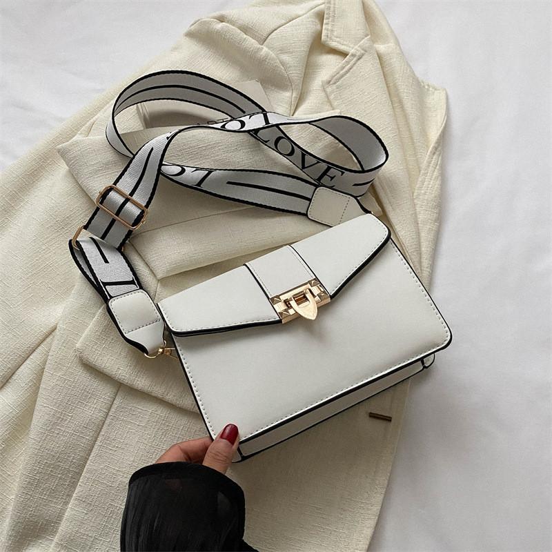 Chic Minimalist Pu Shoulder Bag Stylish Square Crossbody Bag For Women In Black White Pink Khaki Brown
