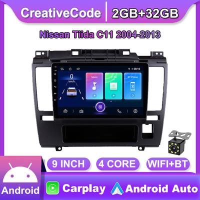9 Inch Android Car Radio Carplay For Nissan Tiida C11 2004-2011 Multimedia Video Player GPS Navigation WIFI 2+32GB