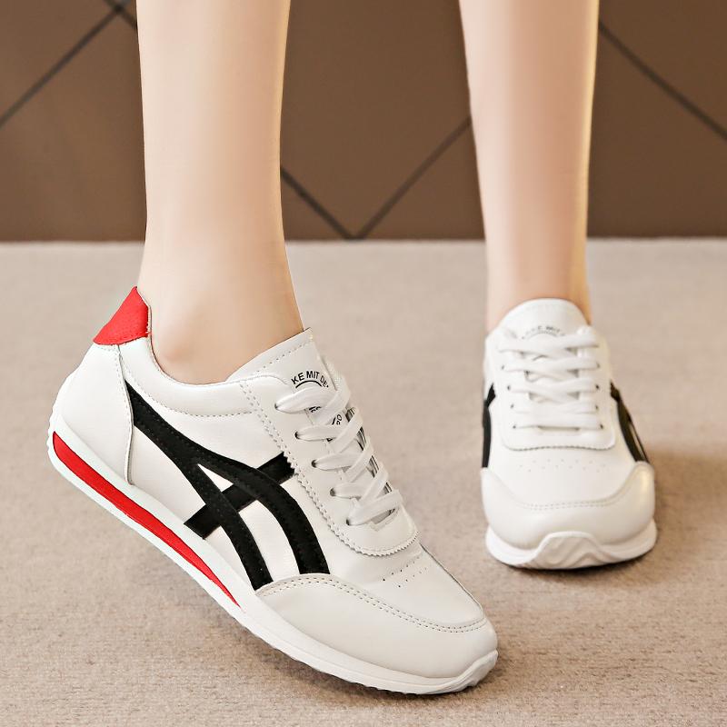 Women Leather Comfort Sports Shoes Woman Small White Shoes Fashion Comfort Sneakers All-match Lightweight Casual Running Shoes