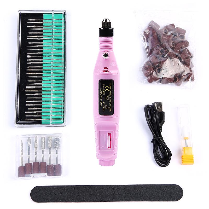 

Электрическая дрель для ногтей: Портативный маникюрный набор для подпиливания, удаления ороговевшей кожи и полировки. розовый