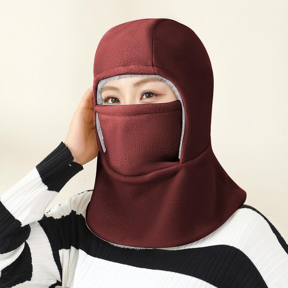 Fleece Warm Hat Mask Cold-proof Ski Windproof Cap Winter Warm Hat Balaclava Cycling Cap  Women Men