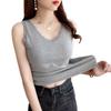 Modal Cotton V-Neck Lace Trim Ribbed Tank Top - Slim-Fit Versatile Camisole for Spring/Summer