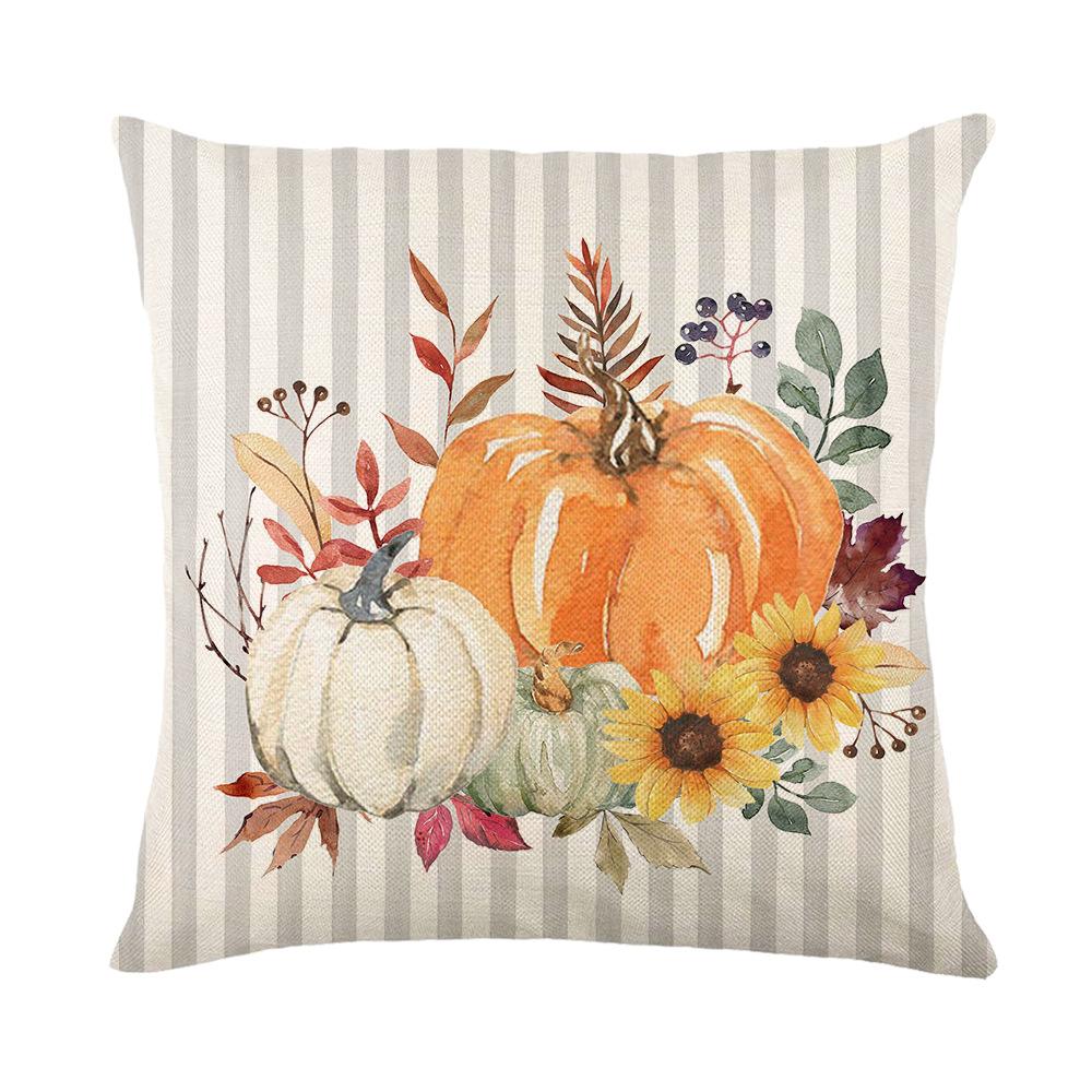 Thanksgiving Pillow Cover Pumpkin Letter Print Home Living Room Decoration Sofa Cushion Cover Bedroom Pillow Cover
