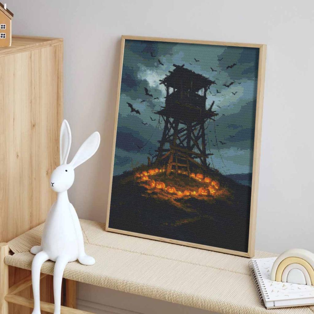 Halloween pumpkin watchtower diamond painting kit handmade diy painting home decoration painting