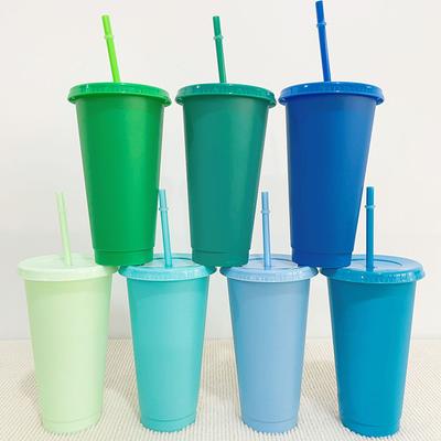 Wiederverwendbare Trinkbecher mit Strohhalmen, Deckel, Glitzerpulver, Wasserflasche, Plastikbecher, Strohhalm-Trinkbecher, Kaltgetränkebecher