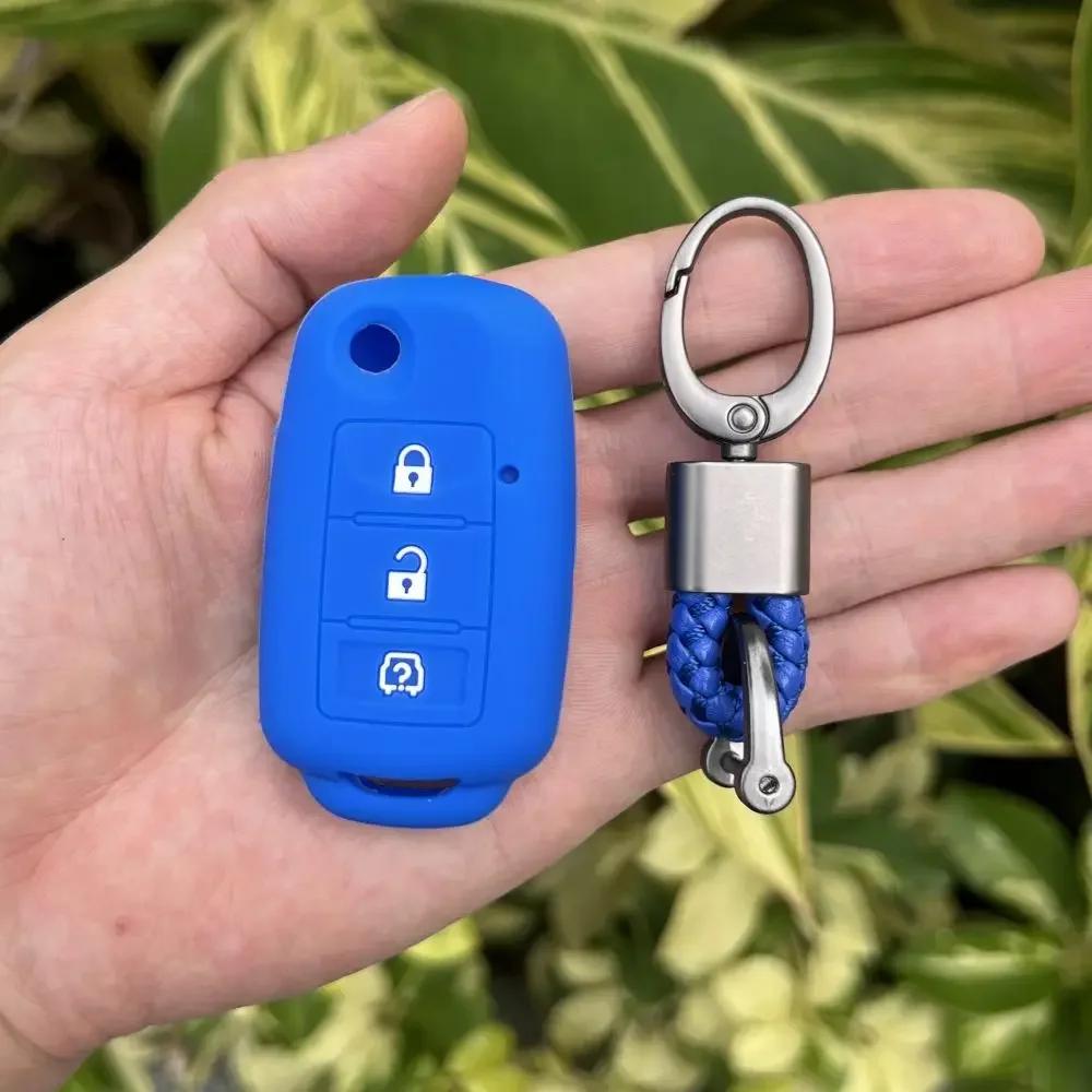 3 Button Silicone Car Key Cover Case for DONGFEGN FORTHING DONGFENG JOYEAR LV XL SUV X3 X5 X6 X7 S500 SX6 S50 T5L Flip Key Chain