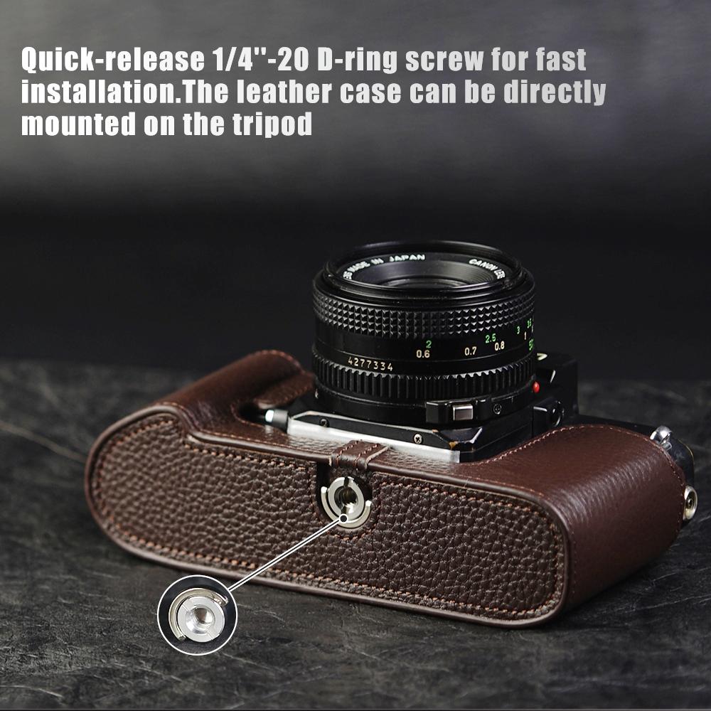 Leash Camera Strap For Canon F1 Case AE-1/A1/QL17 II Case Camera Genuine Leather Bag Photography Accessories Leather Camera Bag