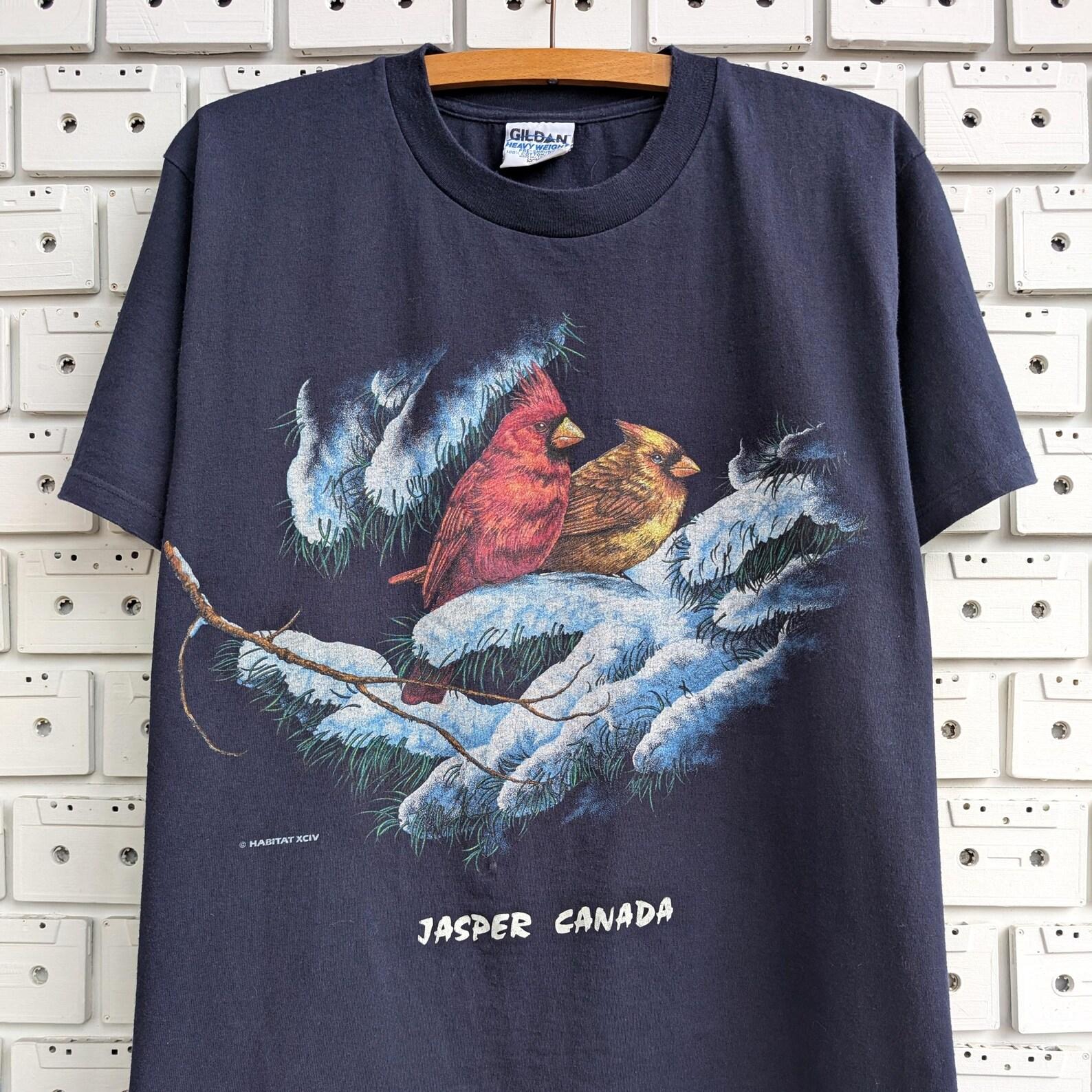 Vintage 1994 Habitat Cardinal Bird T shirt Jasper Canada Wildlife Nature Tee Size M XL