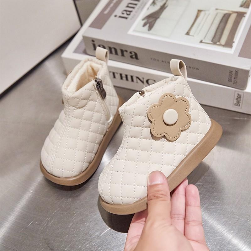 Baby shoes for girls, autumn and winter plush cotton boots, princess short boots, toddler shoes, infant walking shoes, children s shoes 15