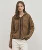 Wednesdayoasisforwomen Cozy Stripe Knit Zip-Up Hoodie_Brown(Wc25-Kn72)
