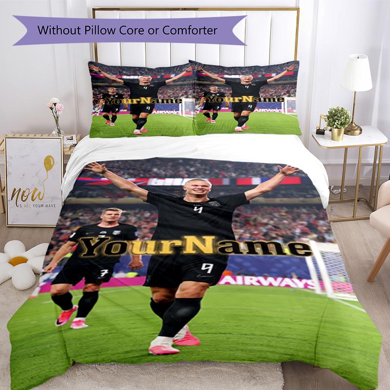 Haaland 72 Customize your name Bedding Set Breathable Duvet Cover with Pillowcases Home Decoration Birthday Gift