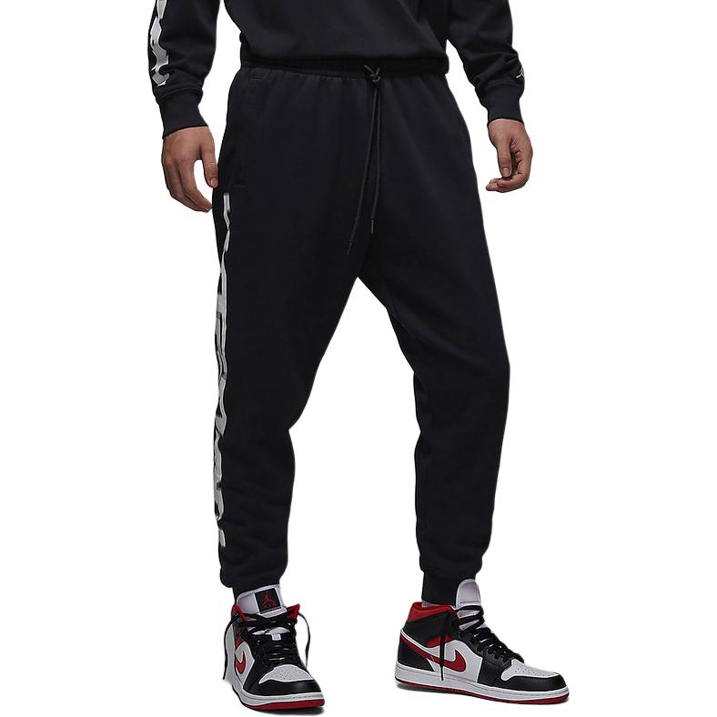 Jordan Letter Pattern Fleece Breathable Simple Fashion Casual Pants Men bottoms Black FV7230-010