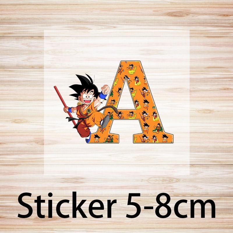 Dragon Ball Goku T-shirt for Children Cartoon Letter A-Z Tee Top Anime Round Collar Clothes Fashion Kids White Clothing Gift