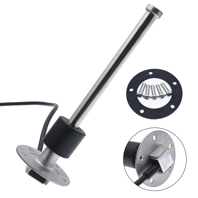 100-500mm Stainless Steel Marine Fuel Level Gauge Sensor Fit Boat Car Fuel Level Gauge Meter 0-190 ohm with Red Backlight 9-32V