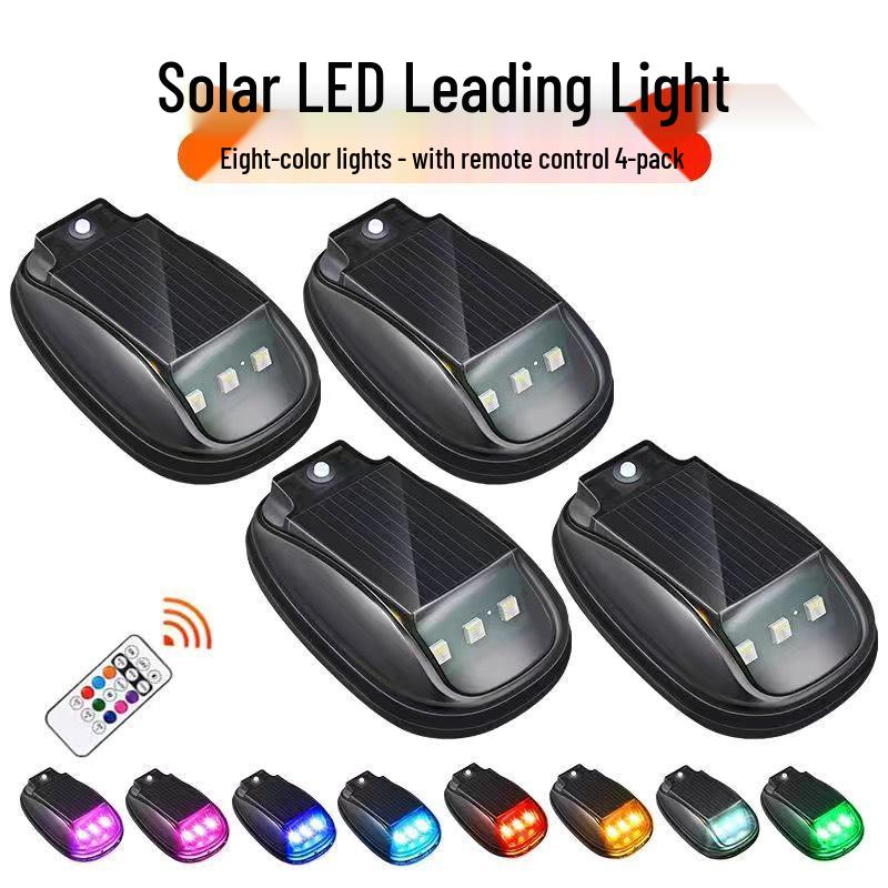 Solar Car LED Wireless Roof Strobe Light with Remote Control - Anti-Collision & Navigation Warning.