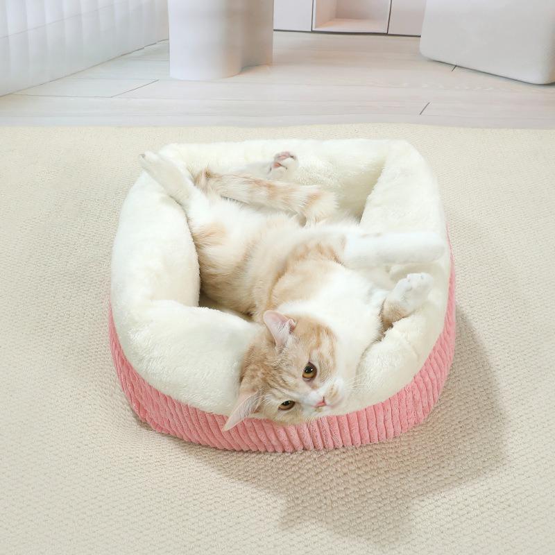 Cat Nest, All Seasons Universal Winter Warm Cat Pet Cushion Semi-enclosed Small Dog Kennel Cat Cushion Cat Bed for Household Use