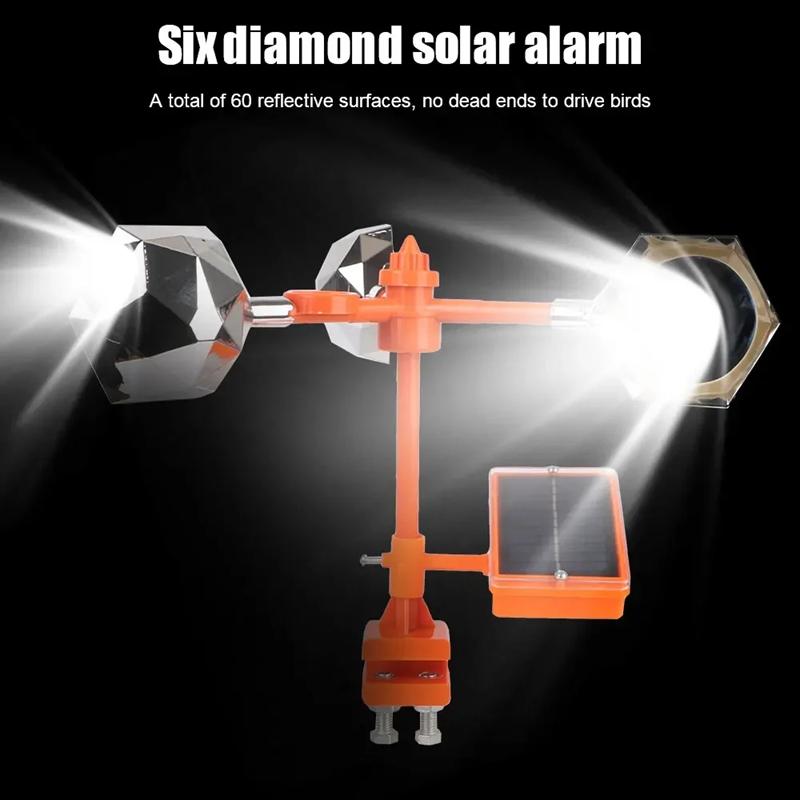 Solar Powered Voice Bird Repellent Outdoor Farm Orchard Solar Powered Wind Bird Repellent Reflective Without Harming Birds
