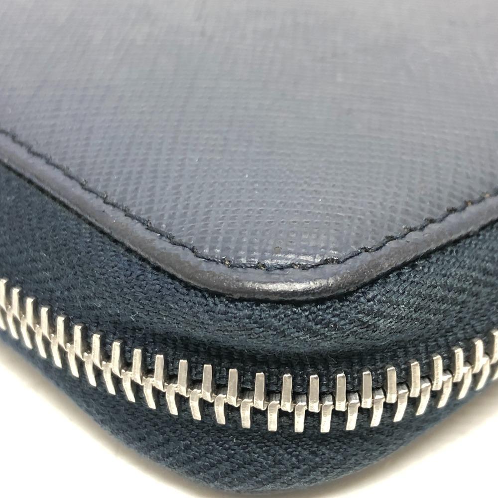 PRADA 2ML188 logo Zip Around Long Wallet Safiano leather blue/SilverHardware