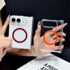 For IPhone DUO Transparent Ultra Slim Magnetic Wireless Charger Phone Case for IPhone Fold Clear Hard PC Anti Scratch Shockproof Protect Cover