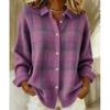 Women's Unique Personality Plaid Printed Long-sleeved Shirt Women's Blouse