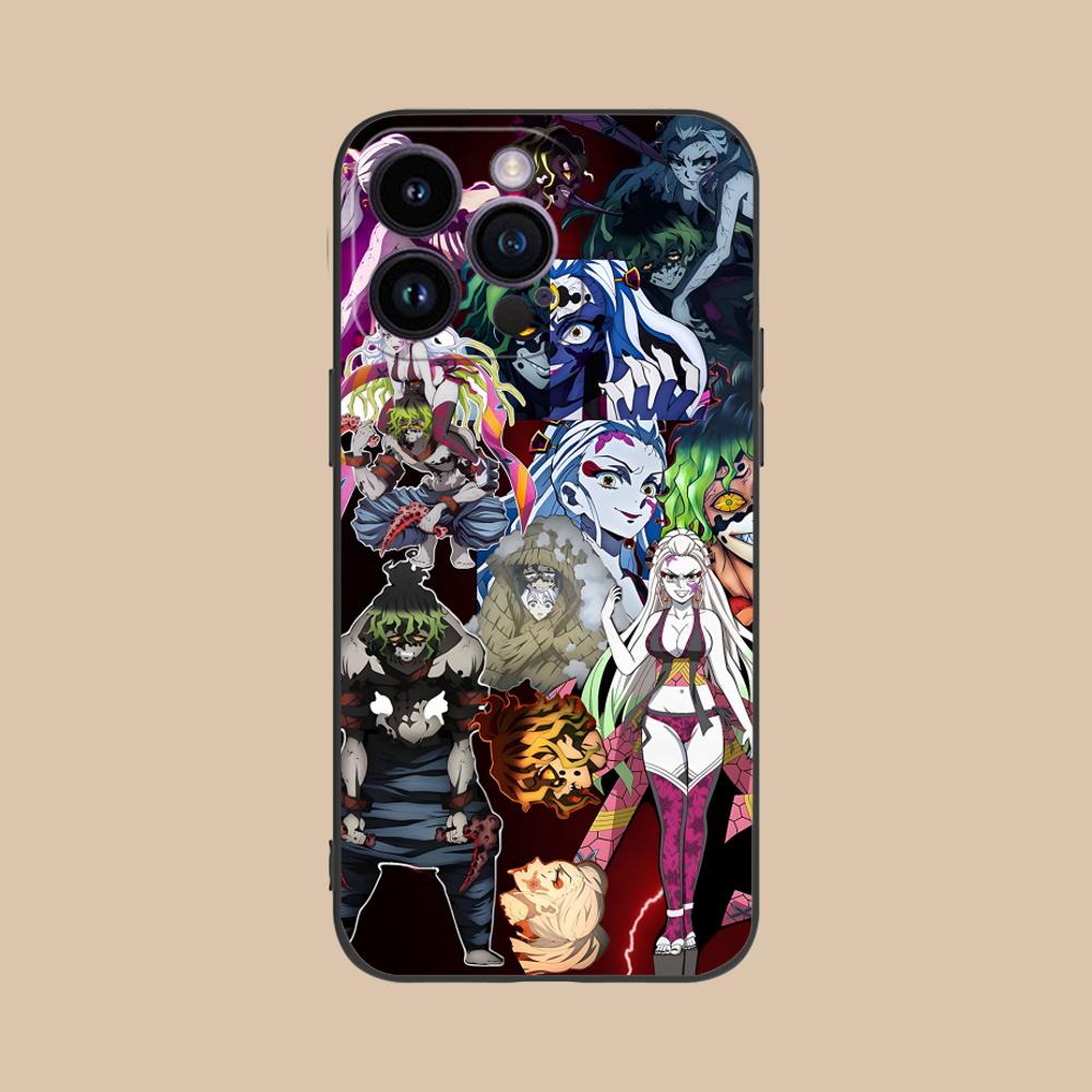 Demon Slayer Daki Gyutaro Phone Case for iPhone 16 15 14 13 12 11 X XR XS 8 7 Pro Max Plus Mini Black Cover Cellphones Pretty