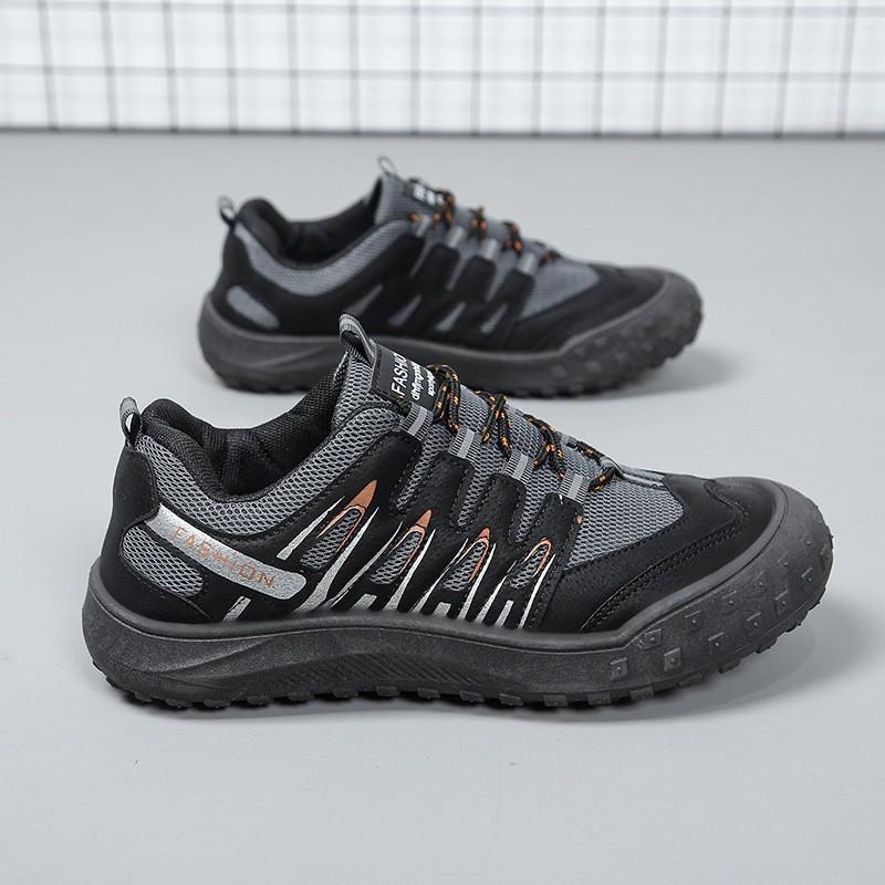 Men's shoes new autumn breathable leather mesh casual shoes sports mountaineering shoes light labor insurance shoes