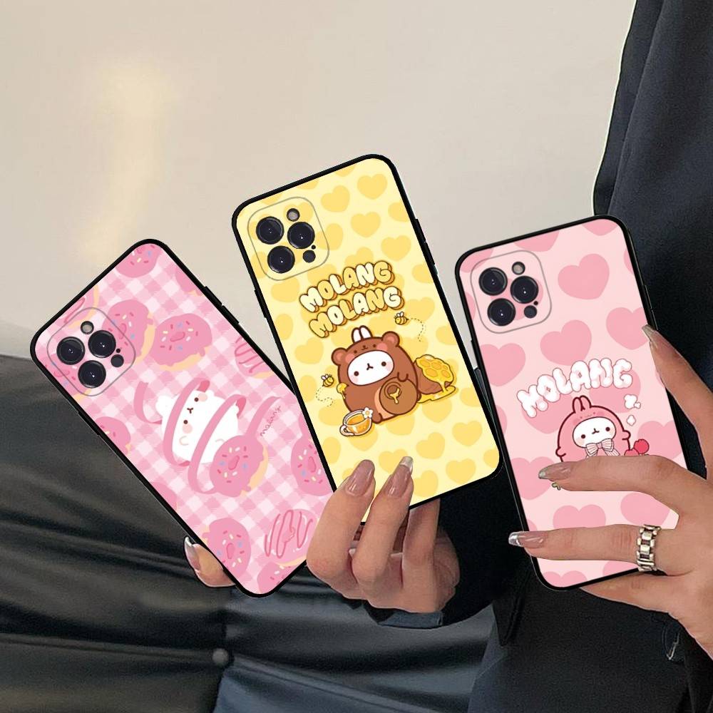 Kawaii Cute Rabbit M-MolangS Anime Phone Case For IPhone 14 Plus 13 Mini 11 16 15 17 Pro Max Protection Shockproof