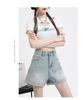 2024 Women's High Waist Slimming Rolled Edge Denim Shorts - Trendy European Style