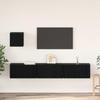 TV Cabinet Set 4 pcs Black Oak Effect Wood Based Material