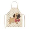 Aprons Cute Dog Printed Cotton Linen Kitchen Apron