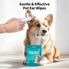 Nurhome Paños Limpiadores de Oídos Portátiles para Perros Kit de Aseo Cuidado para Perros y Gatos Alivio para Oídos de Mascotas Elimina Suavemente Cera y Suciedad del Oído