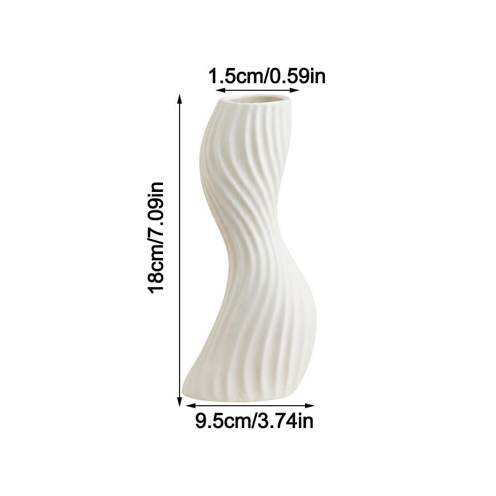 Plastic Imitation Ceramic Vase Wave Shape Curved Wave Vase Durable Flower Vase  Home Decoration
