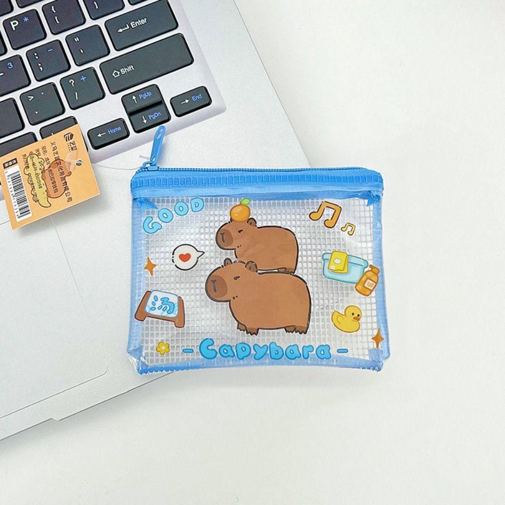 Transparent Capybara Purse Bag Cartoon Capibara Credit Card Holder Capybara Coin Purse Wallet  Girl