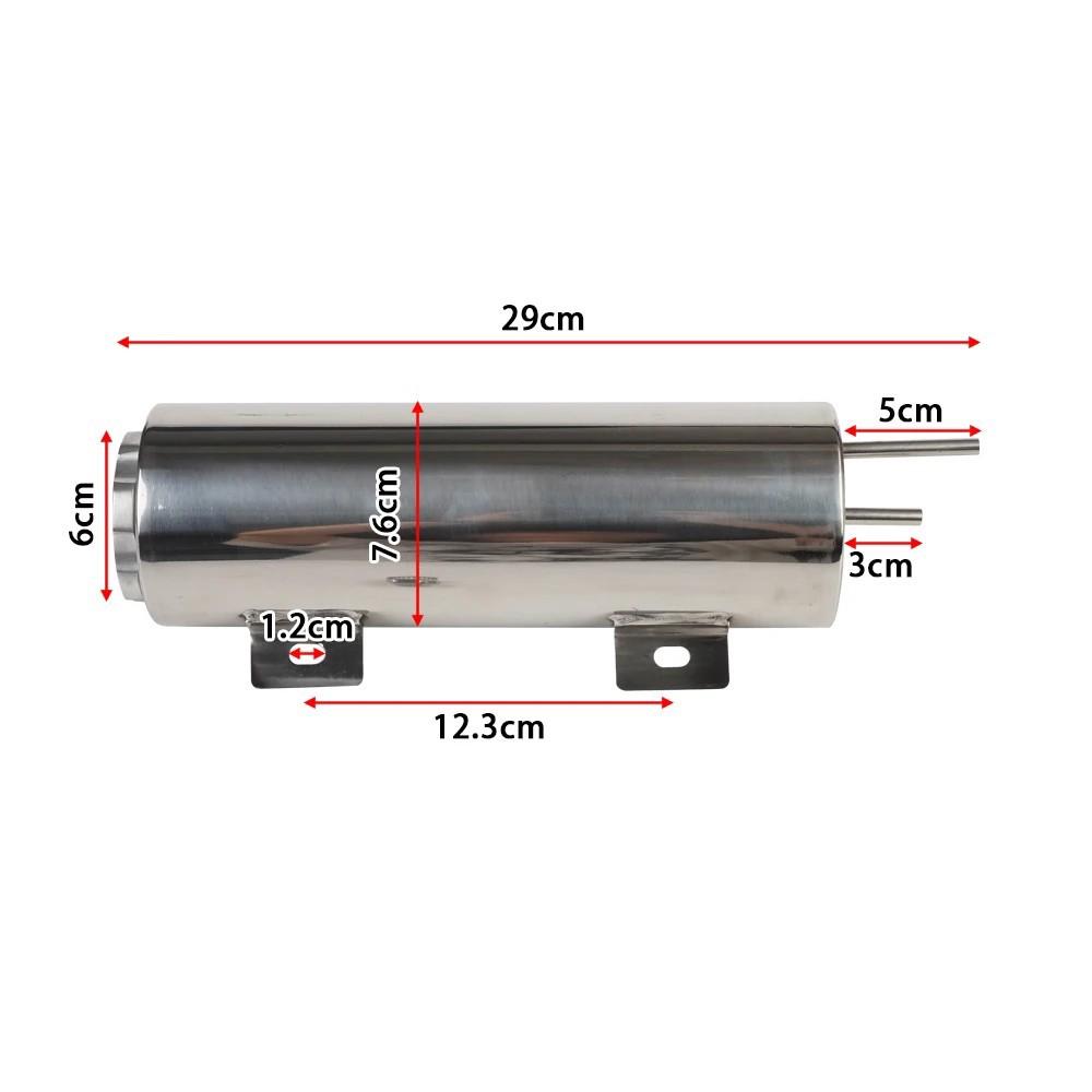 2''x13” / 3''x10” Radiator Coolant Overflow Puke Tank Universal Polished Stainless Steel Radiator Coolant Overflow Tank