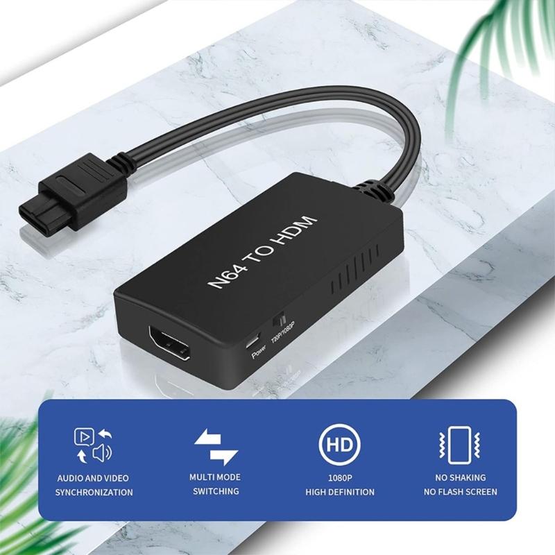 Portable For N64 To HDTV Converter Adapter Support Sound Video Output HDTV Link Cable for N64 Support 1080P Display