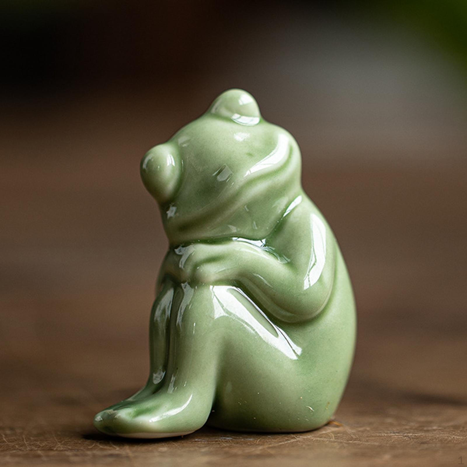Charming Frog Miniature Sculpture for Home and Garden Decor StyleB 4.5x3.2x5.7cm