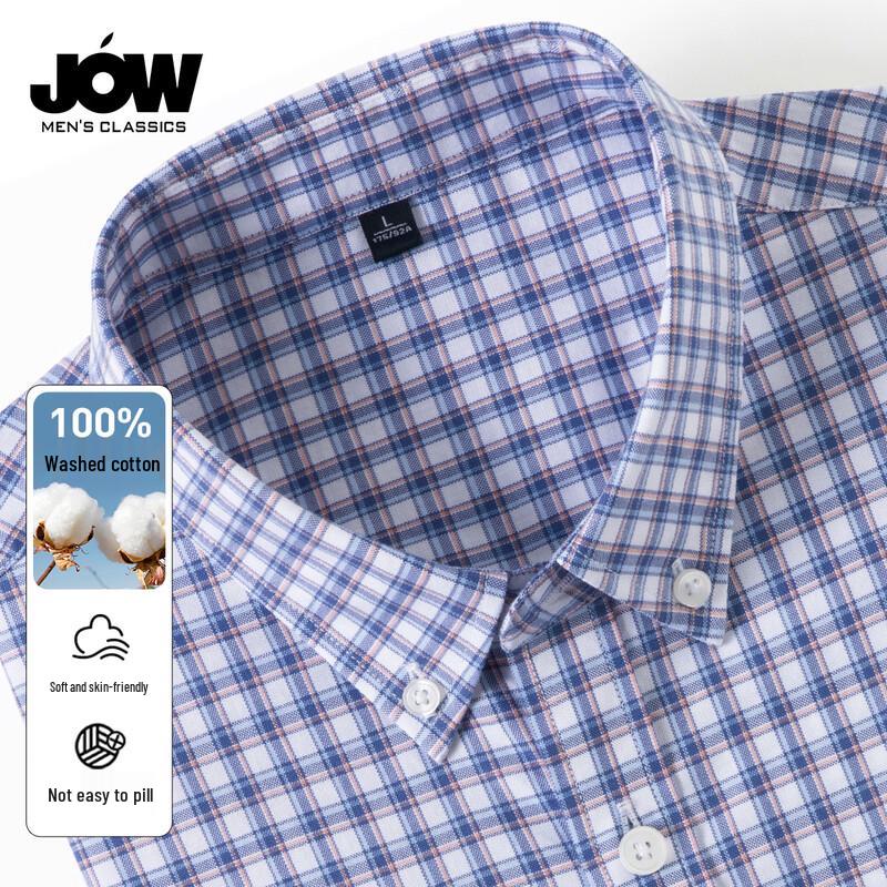 JOW Men s Plaid Long-Sleeve Shirt L