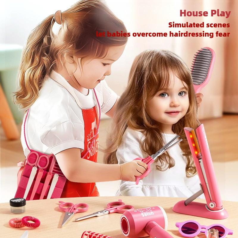 Make Up Toys Simulation Haircut Kit Children'S Hair Dryer Role Playing Game Educational Toys For Girls Pretend Play Kids Gifts