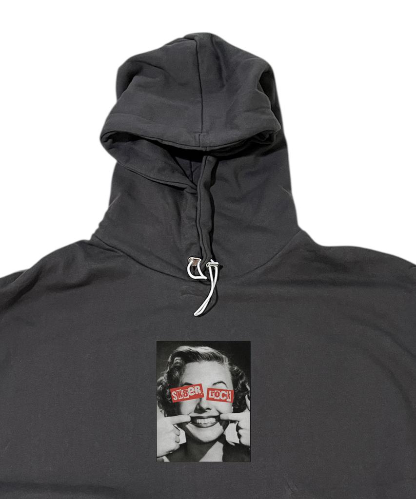 Sk8Er Rock Forced Happiness Sweat Hood Vest ((Charcoal))