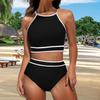 2 Teile/satz Frauen Bikini Set Halter Racer Back Bh Hohe Taille Schwimmen Briefs Set