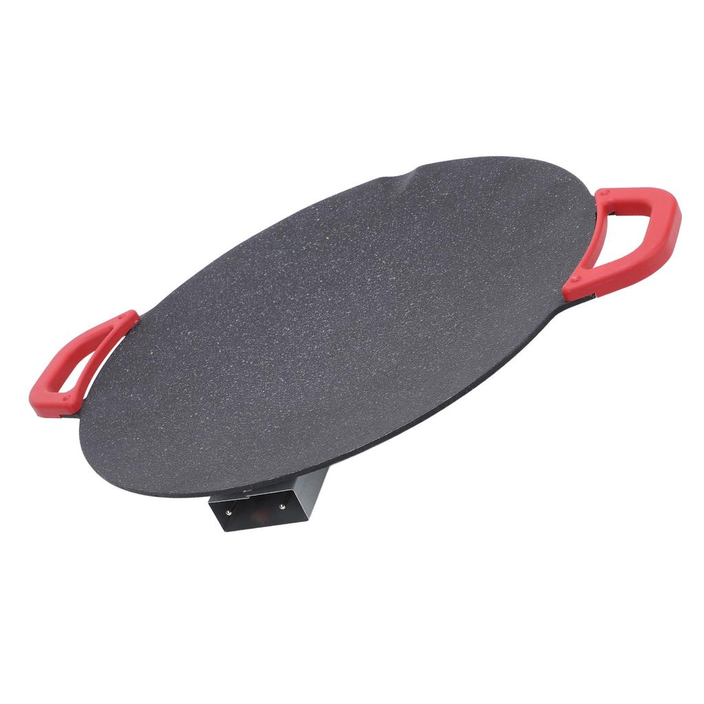 Koreanische Grillpfanne Elektrisch Rund Comal BBQ Grillplatte mit Antihaftbeschichtung Schwarz