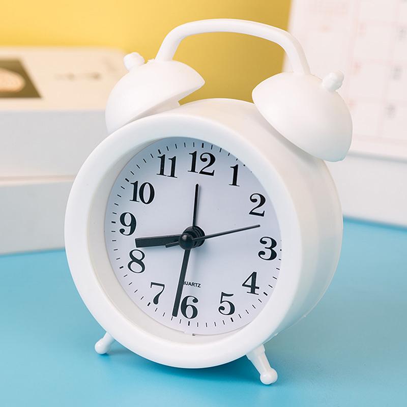 1Pc Home Decoration Mini Small Alarm Clock Creative Quartz Round Alarm Clock Portable Desktop Ornaments