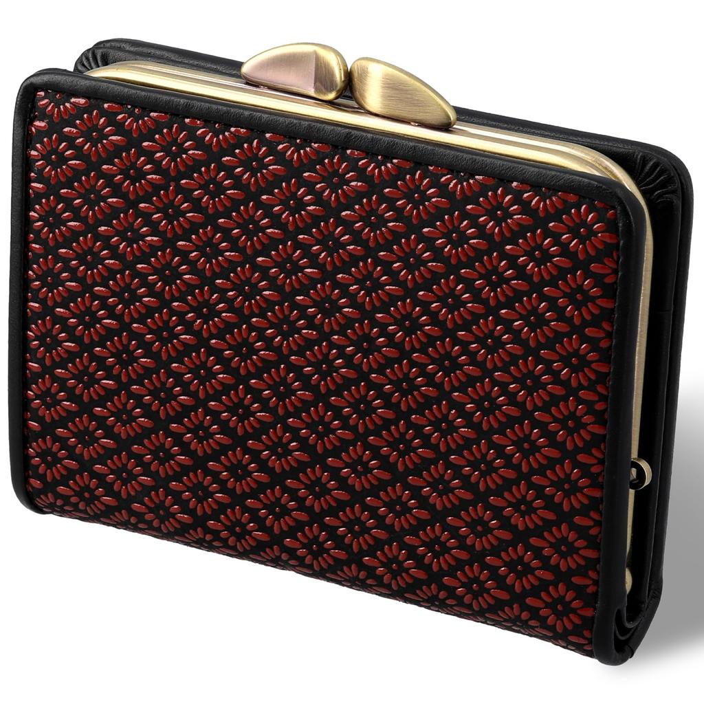 SakuraZen Inden Clasp Purse with Diamond and Chrysanthemum Deerskin Genuine Japanese Made In Japan by Japanese Artisans Design, Women's, Leather,