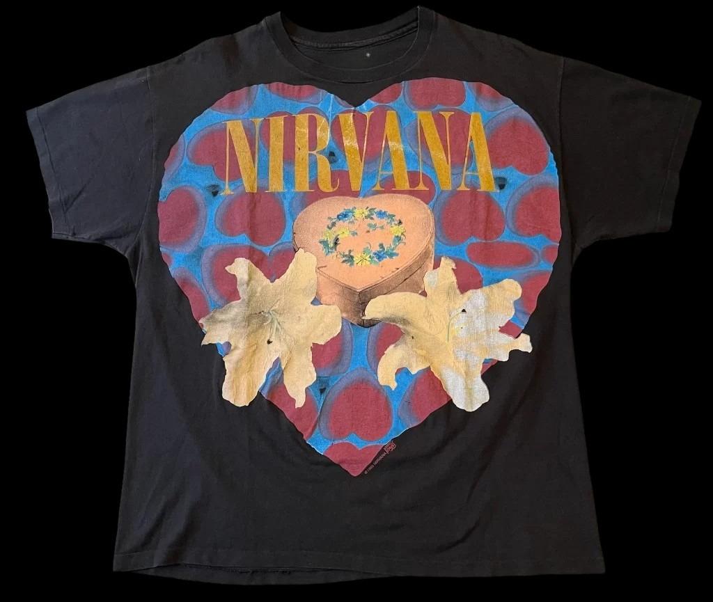 Nirvana Y2k Manches Courtes Classique Surdimensionné Unisexe Streetwear Tendance Coton Impression Graphique Col Rond T-shirt Couples Haute Qualité