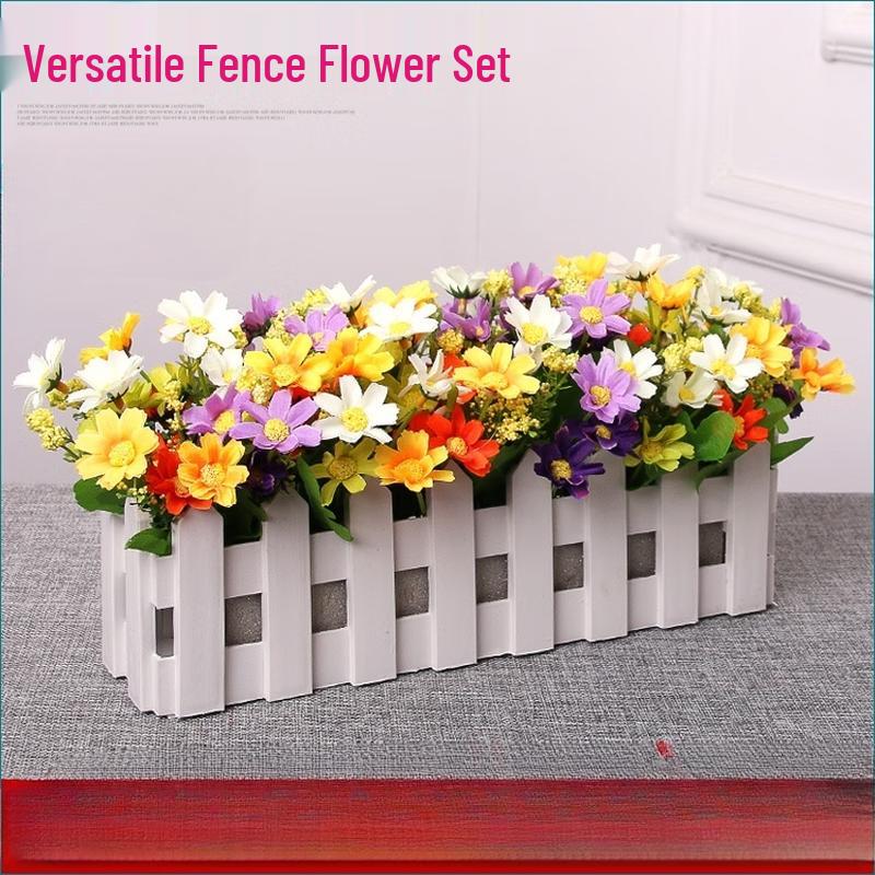 Artificial Flower Arrangement with Fence
