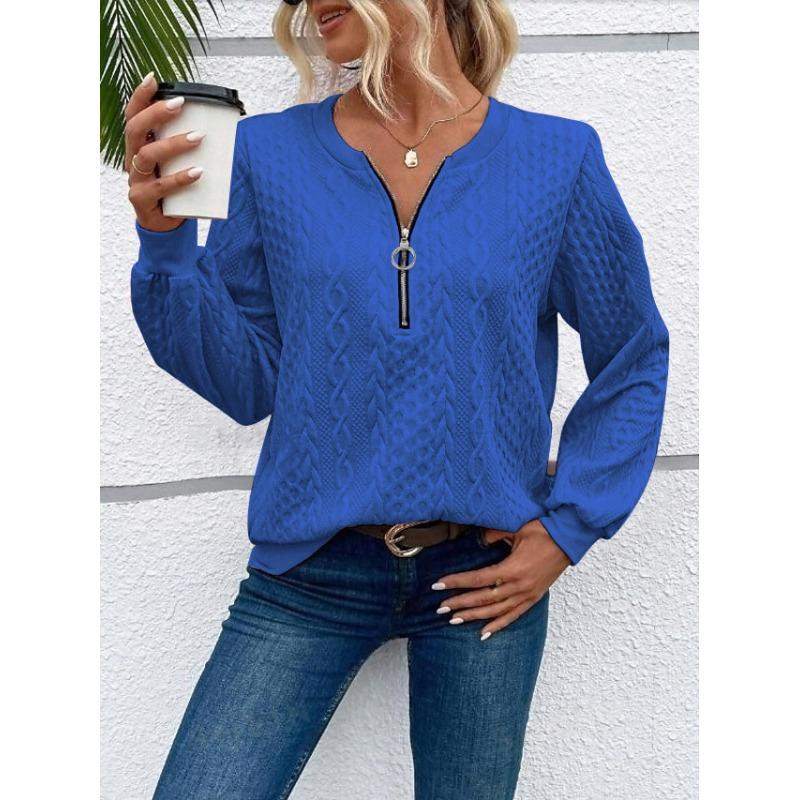 MGHR Women's Fashion Casual Solid Color Print Autumn Winter V-Neck Long Sleeve Hoodie