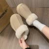 Warm and heightened thick-soled fluffy slippers for women's outer wear 2025 new autumn and winter velvet non-slip cotton slippers thick-soled slippers