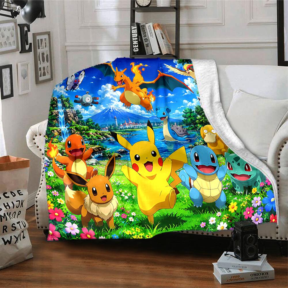 1pc Gengar Space Adventure Flannel Blanket,Ultra Soft Warm Plush Throw for Home Bedroom Bed Sofa Cover Camping Picnic Gift Y72430